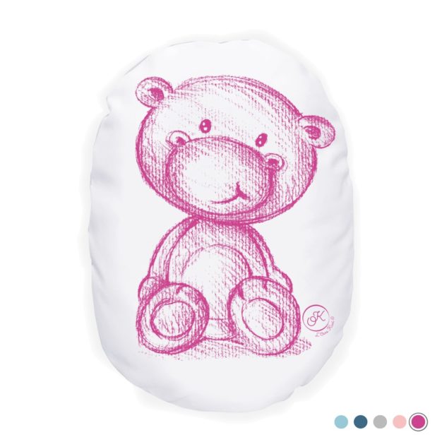 coussin enfant Cassis le petit hippo - Marque française d'ours en peluche et vêtements bébé - Une collection de cadeau de naissance unique - L'Ours Kiwi