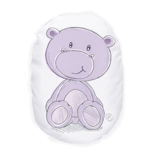 coussin enfant Cassis le petit hippo - Marque française d'ours en peluche et vêtements bébé - Une collection de cadeau de naissance unique - L'Ours Kiwi