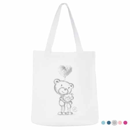 Tote bag naissance - Marque française d'ours en peluche et vêtements bébé - Une collection de cadeau de naissance unique - L'Ours Kiwi