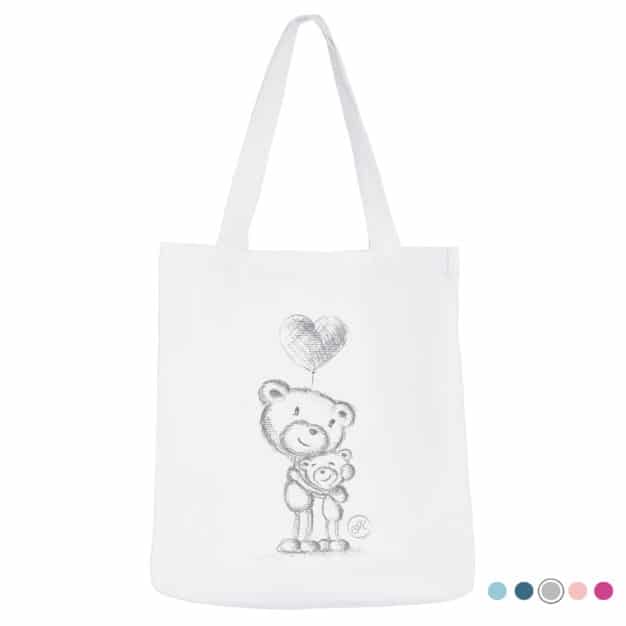 Tote bag naissance - Marque française d'ours en peluche et vêtements bébé - Une collection de cadeau de naissance unique - L'Ours Kiwi