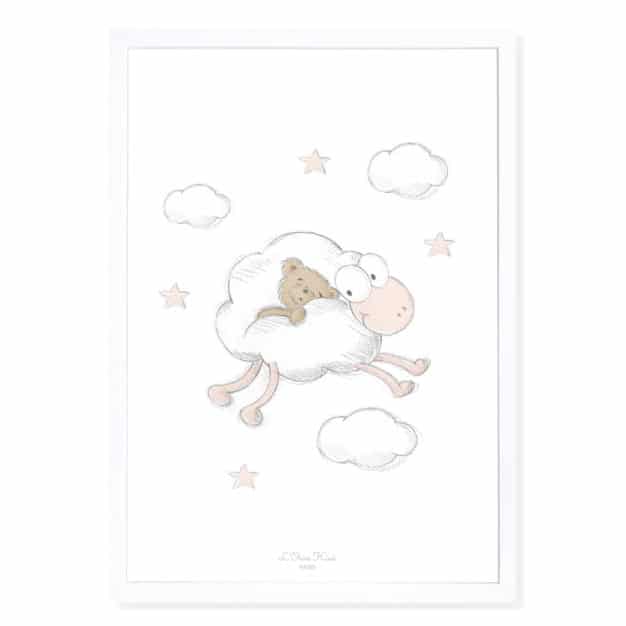 Tableau de naissance pour chambre de bébé - Marque française d'ours en peluche et vêtements bébé - Une collection de cadeau de naissance unique - L'Ours Kiwi