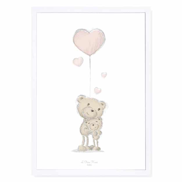 Tableau de naissance pour chambre de bébé - Marque française d'ours en peluche et vêtements bébé - Une collection de cadeau de naissance unique - L'Ours Kiwi