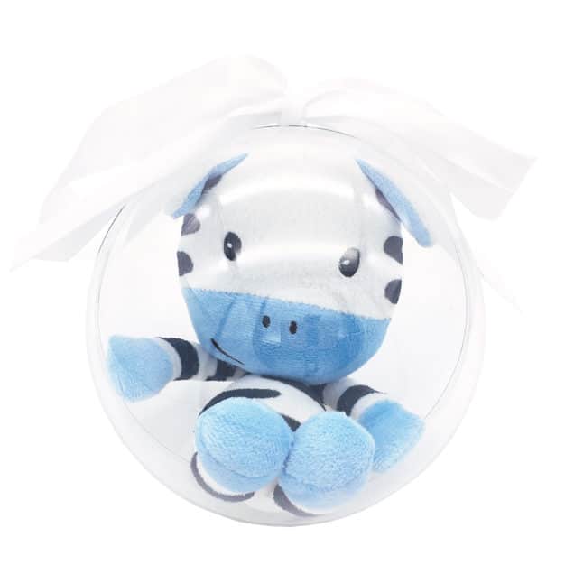 Peluche zèbre dans bulle de naissance - Marque française d'ours en peluche et vêtements bébé - Une collection de cadeau de naissance unique - L'Ours Kiwi