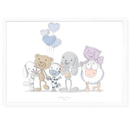 Tableau de naissance pour chambre de bébé - Marque française d'ours en peluche et vêtements bébé - Une collection de cadeau de naissance unique - L'Ours Kiwi